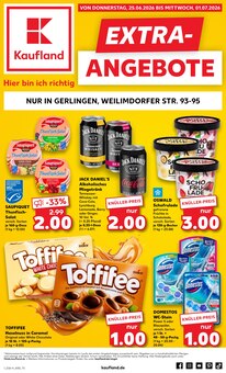 Jack Daniels im Kaufland Prospekt "EXTRA-ANGEBOTE" mit 8 Seiten (Leonberg)