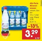Mineralwasser im Angebot bei Netto Marken-Discount in Ludwigshafen Mineralwasser Angebote von Alb-Perle bei Netto Marken-Discount Ludwigshafen für 3,29 €