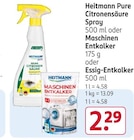 Citronensäure Spray, Maschinen Entkalker oder Essig-Entkalker von Heitmann Pure im aktuellen Rossmann Prospekt