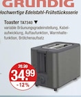 Toaster TA7340 im V-Markt Prospekt Toaster TA7340 von Grundig im aktuellen V-Markt Prospekt für 34,99 €