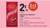 Tablette de chocolat - Lindt à 2,41 € dans le catalogue E.Leclerc