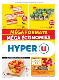 Prospectus Hyper U : «MÉGA FORMATS MÉGA ÉCONOMIES» avec 16 pages, 27/05/2026 - 07/06/2026 Catalogue Hyper U en cours à Treffléan et aux alentours : «MÉGA FORMATS MÉGA ÉCONOMIES» avec 16 pages, valable du 27/05/2026 au 07/06/2026