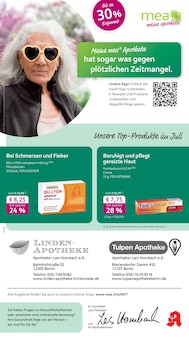 mea - meine apotheke Prospekt der Woche "Unsere Juli-Angebote" Seite 1, 01.07.2025 bis 31.07.2025 für Berlin Aktueller mea - meine apotheke Prospekt "Unsere Juli-Angebote" Seite 1 von 4 Seiten für Berlin