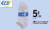 LOT DE 12 PAIRES DE CHAUSSETTES HOMME - ECO+ en promo chez E.Leclerc LOT DE 12 PAIRES DE CHAUSSETTES HOMME - ECO+ dans le catalogue E.Leclerc