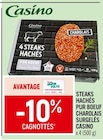 Steaks hachés pur boeuf charolais surgelés - Casino dans le catalogue Spar