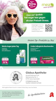 mea - meine apotheke Prospekt der Woche "Unsere Mai-Angebote" Seite 1, 01.05.2026 bis 31.05.2026 für Jena Aktueller mea - meine apotheke Prospekt "Unsere Mai-Angebote" Seite 1 von 4 Seiten für Jena