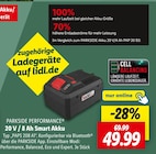 20 V / 8 Ah Smart Akku Angebote von Parkside Performance bei Lidl Rosenheim für 49,99 €