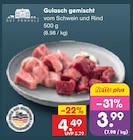 Gulasch gemischt von GUT PONHOLZ für 3,99 € bei Netto Marken-Discount im Angebot Gulasch gemischt von GUT PONHOLZ im aktuellen Netto Marken-Discount Prospekt