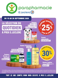 Prospectus E.Leclerc : «LA SÉLECTION DU QUOTIDIEN À PRIX E.LECLERC» avec 4 pages, 15/09/2026 - 26/09/2026 Catalogue E.Leclerc en cours à Treffrin et aux alentours : «LA SÉLECTION DU QUOTIDIEN À PRIX E.LECLERC» avec 4 pages, valable du 15/09/2026 au 26/09/2026