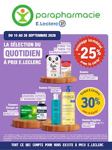 Catalogue E.Leclerc à Clichy cette semaine, valable du 15/09/2026 au 26/09/2026 Prospectus E.Leclerc à Clichy, "LA SÉLECTION DU QUOTIDIEN À PRIX E.LECLERC", 4 pages de promos valables du 15/09/2026 au 26/09/2026