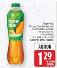 Mix aus Tee-Extrakt und Fruchtsaftkonzentrat im Angebot bei E center in Falkensee Mix aus Tee-Extrakt und Fruchtsaftkonzentrat Angebote von fuze tea bei E center Falkensee für 1,29 €