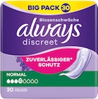 Discreet Big Pack von Always für 7,77 € bei Rossmann im Angebot Discreet Big Pack von Always im aktuellen Rossmann Prospekt