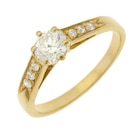 Bague solitaire accompagné en or jaune diamants serti 6 griffes à 639,00 € dans le catalogue E.Leclerc
