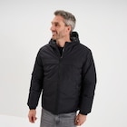 Doudoune zippée réversible à capuche noir homme en promo chez La Halle Doudoune zippée réversible à capuche noir homme dans le catalogue La Halle