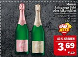 Jahrgangs Sekt oder Alkoholfrei bei Marktkauf im Hof Prospekt für 3,69 €