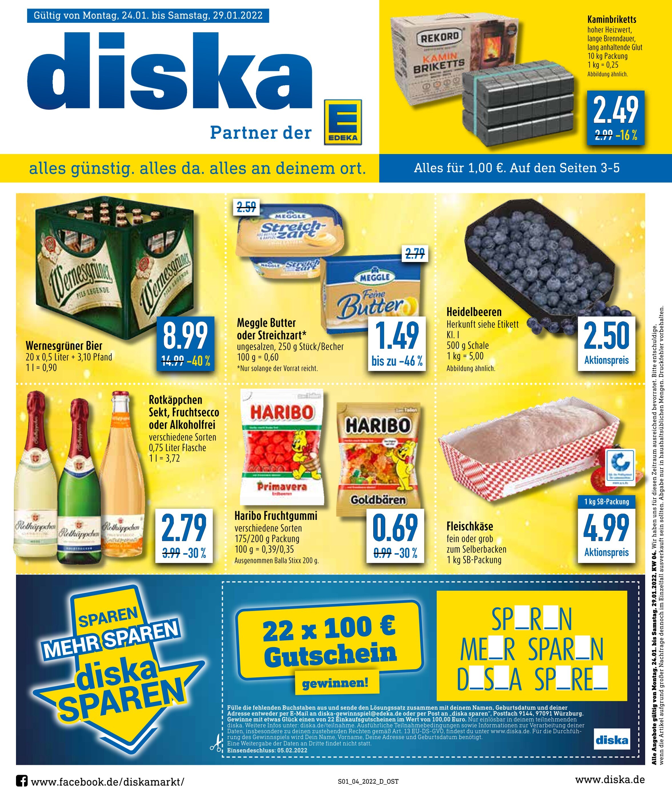 diska Prospekt für Wethau mit 16 Seiten diska Prospekt für Wethau: "Top Angebote!", 16 Seiten, 24.01.2022 - 29.01.2022