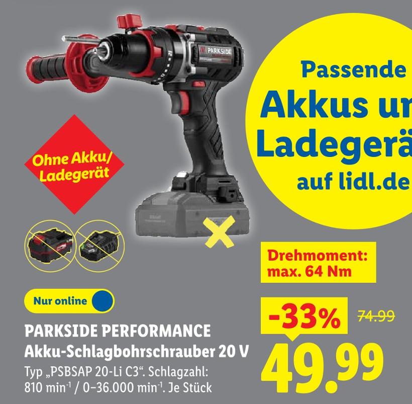 Performance Akku-Schlagbohrschrauber 20 V