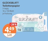 Toilettenpapier von Glücksblatt im aktuellen V-Markt Prospekt für 4,49 €
