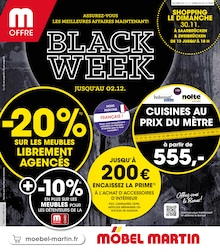Catalogue Möbel Martin à Faulquemont, avec 12 pages Prospectus Möbel Martin à Faulquemont, "BLACK WEEK", 12 pages, 17/11/2025 - 02/12/2025