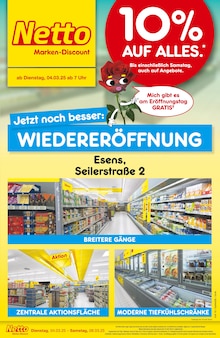 Netto Marken-Discount Esens Prospekt "Wiedereröffnung - 10% AUF ALLES." mit 6 Seiten