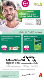 Aktueller mea - meine apotheke Prospekt (Offenburg, 4 Seiten zum blättern mea - meine apotheke Prospekt Unsere August-Angebote mit 4 Seiten