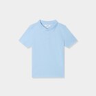 Polo manches courtes à détail brodé bleu pastel garçon en promo chez La Halle Polo manches courtes à détail brodé bleu pastel garçon dans le catalogue La Halle