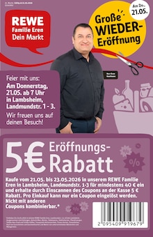 REWE Lambsheim Prospekt der aktuellen Woche, gültig von 18.05.2026 bis 23.05.2026 Aktueller REWE Lambsheim Prospekt "Dein Markt" mit 36 Seiten