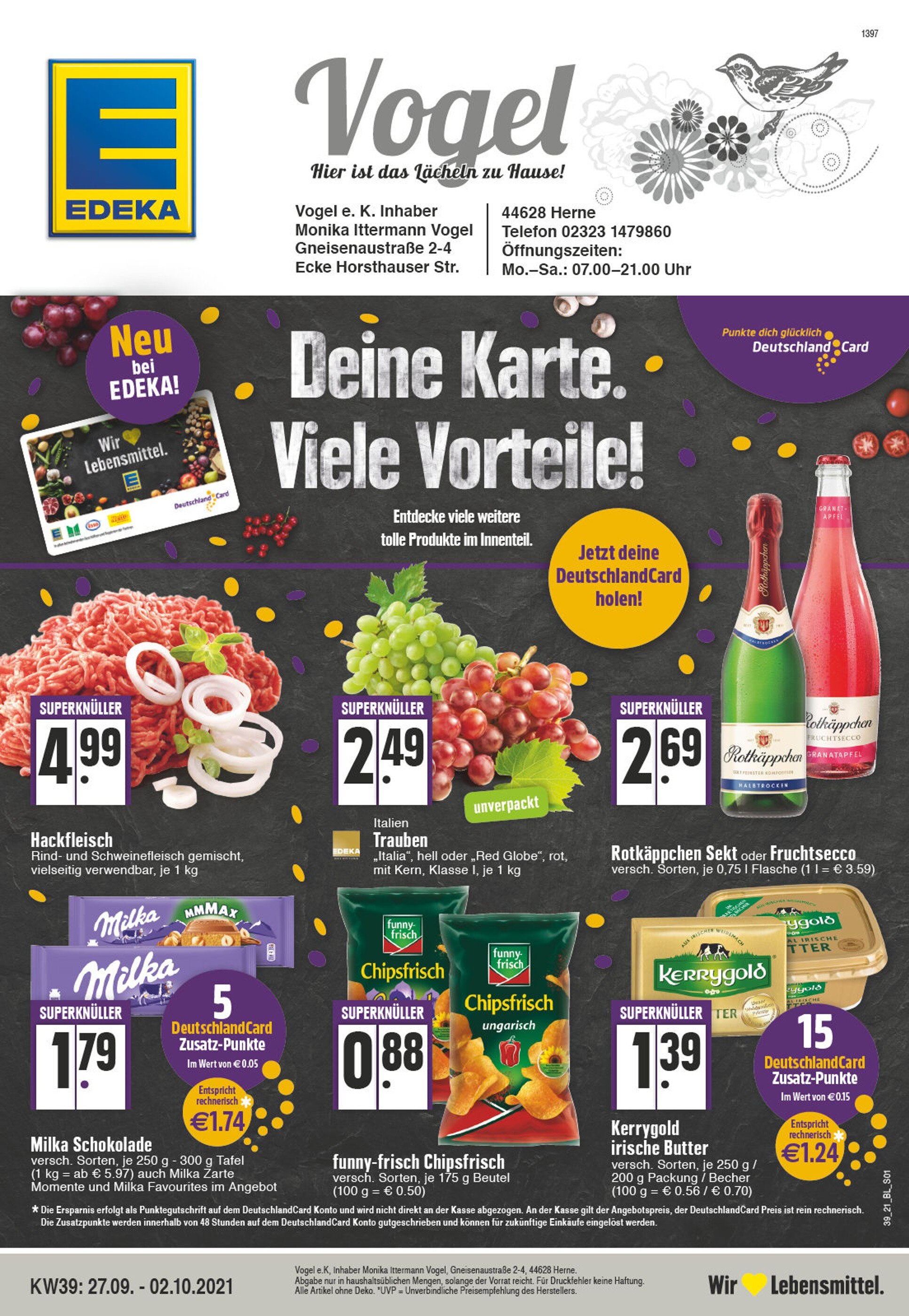 EDEKA Prospekt für Herne mit 32 Seiten EDEKA Prospekt für Herne: "Aktuelle Angebote", 32 Seiten, 27.09.2021 - 02.10.2021