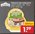 Teewurst oder Leberwurst im Netto Marken-Discount Prospekt Teewurst oder Leberwurst von Hofmaier im aktuellen Netto Marken-Discount Prospekt für 1,29 €