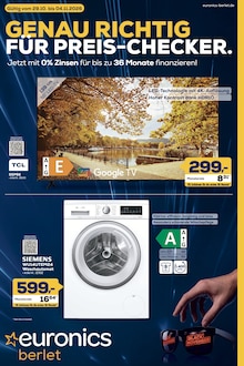 EURONICS Prospekt GENAU RICHTIG FÜR PREIS-CHECKER. mit 10 Seiten
