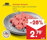 Aktuelle Gulasch Angebote bei Netto Marken-Discount in Halle (Saale) Aktuelles Schinken-Gulasch Angebot bei Netto Marken-Discount in Halle (Saale) ab 2,79 €