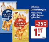 Gebäckstangen mit grobem Meersalz von Sun Snacks im aktuellen ALDI SÜD Prospekt für 1,11 €