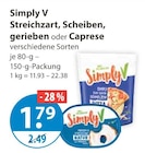 Streichzart, Scheiben, gerieben oder Caprese von Simply V im aktuellen V-Markt Prospekt für 1,79 €