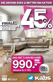 Aktueller Kabs Prospekt mit Fernsehsessel, "Die grosse Sofa & Betten EM-Aktion!", Seite 1