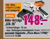 Aktuelle Pflege Angebote bei Hornbach in Leipzig Aktuelles Akku-Astsäge „GTA 26“ Angebot bei Hornbach in Leipzig ab 13,95 €