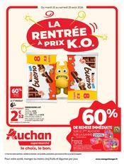 Prospectus Supermarchés Auchan Supermarché en cours à Aurignac et alentours, "LA RENTRÉE À PRIX K.O.", 16 pages, 25/08/2026 - 29/08/2026 Catalogue Supermarchés Auchan Supermarché en cours à Aurignac et alentours, "LA RENTRÉE À PRIX K.O.", 16 pages, 25/08/2026 - 29/08/2026