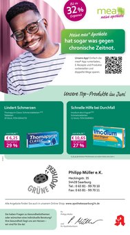 Aktueller mea - meine apotheke Prospekt (Saarburg, 4 Seiten zum blättern mea - meine apotheke Prospekt Unsere Juni-Angebote mit 4 Seiten