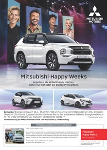 Aktueller Mitsubishi Prospekt "Mitsubishi Happy Weeks" Seite 1 von 1 Seite für Winnenden