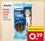 Hundesnacks Twins im Angebot bei Netto Marken-Discount in Rottenburg Hundesnacks Twins Angebote von Sancho bei Netto Marken-Discount Rottenburg für 0,59 €