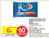 Sachets repas chat stérilisé poulet et bœuf - PURINA ONE - Intermarché à Nîmes Sachets repas chat stérilisé poulet et bœuf - PURINA ONE en promo chez Intermarché Nîmes à 0,78 €