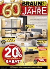 Aktueller BRAUN Möbel-Center Prospekt mit Möbel, "60 JAHRE BRAUN MÖBEL-CENTER", Seite 1
