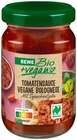 Bio + vegan Tomatensauce Vegane Bolognese von REWE für 1,49 € bei REWE im Angebot Bio + vegan Tomatensauce Vegane Bolognese von REWE im aktuellen REWE Prospekt