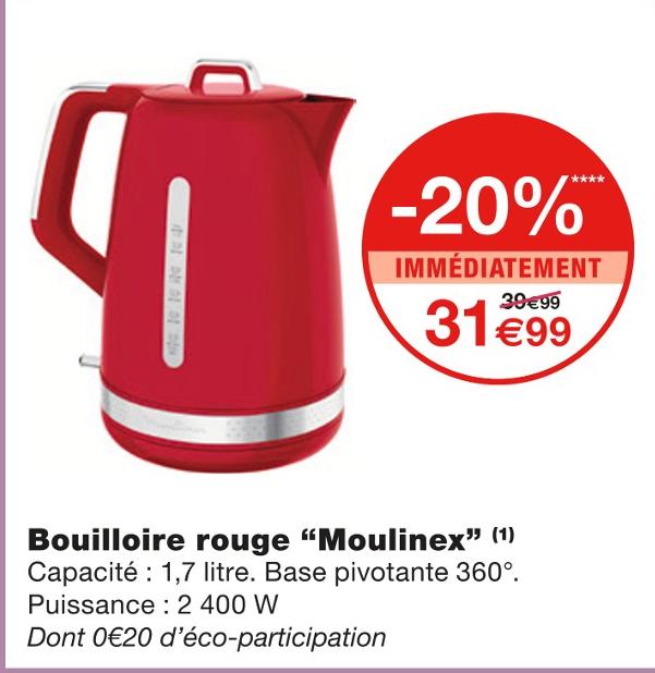 Bouilloire by323a10 soleil ivoire blanc Moulinex