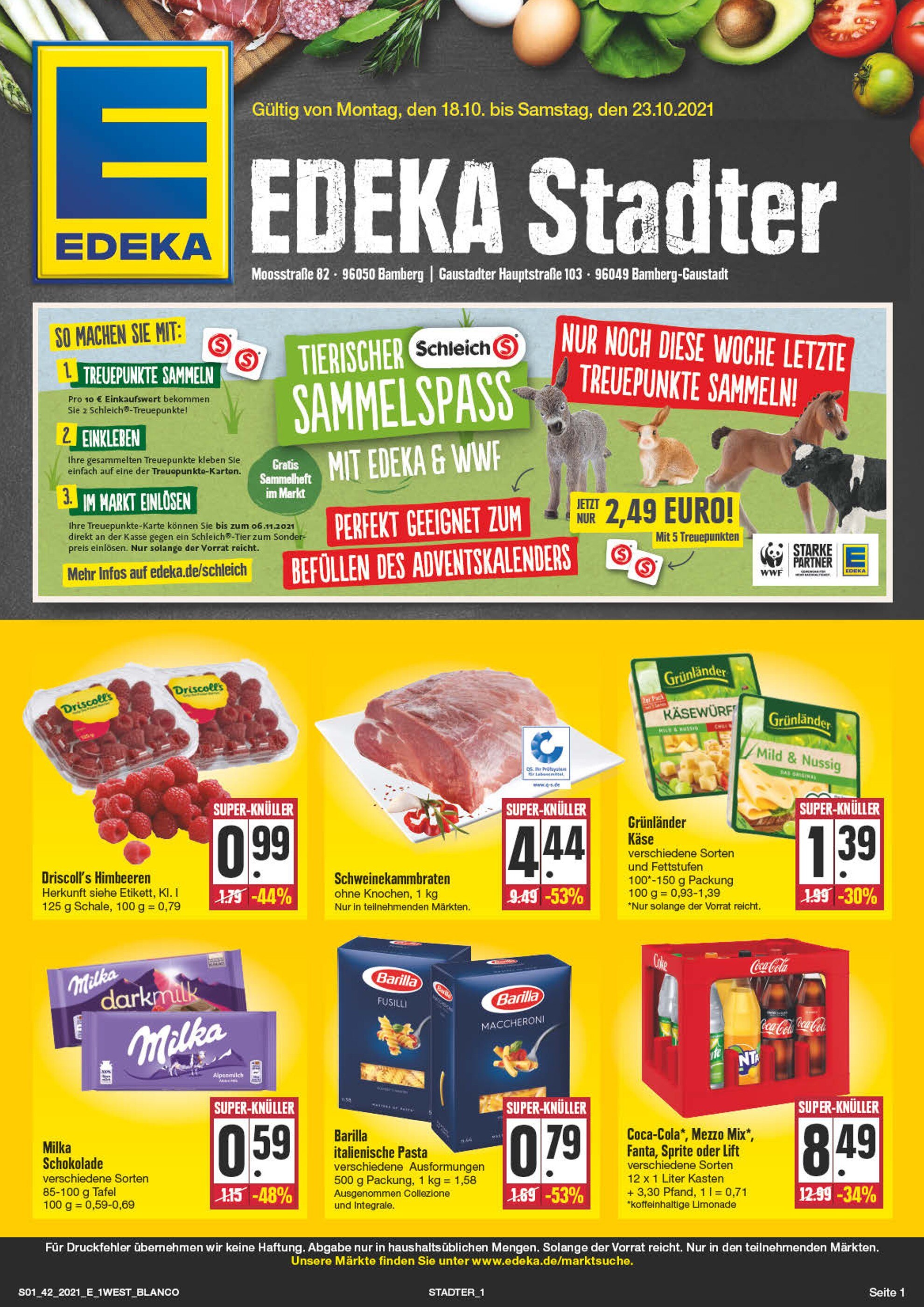 EDEKA Prospekt für Bamberg mit 24 Seiten EDEKA Prospekt für Bamberg: "Wir lieben Lebensmittel!", 24 Seiten, 18.10.2021 - 23.10.2021