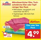 Mikrofasertücher 10er, Tuch- schwämme 10er oder Topfreiniger 16er Pack im Angebot bei Netto Marken-Discount in Köln Mikrofasertücher 10er, Tuch- schwämme 10er oder Topfreiniger 16er Pack Angebote von Spontex bei Netto Marken-Discount Köln für 4,99 €
