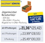 Kräuterlikör Angebote von Jägermeister bei Metro Soest für 25,42 €