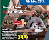 Akku-Handkreissäge 20 V bei Lidl im Prospekt "" für 34,99 €