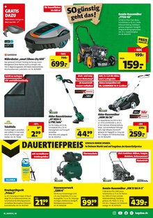 Rasenmäher im Hagebaumarkt Prospekt "Raus in den Garten? SO günstig geht das!" mit 16 Seiten (Hamburg)