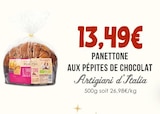 Panettone aux pépites de chocolat - ARTIGIANI D'ITALIA - Naturalia Panettone aux pépites de chocolat - ARTIGIANI D'ITALIA à 13,49 € dans le catalogue Naturalia