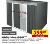 Aktuelles Metallgerätehaus "Skylight" Angebot bei toom Baumarkt in Stuttgart ab 399,99 €